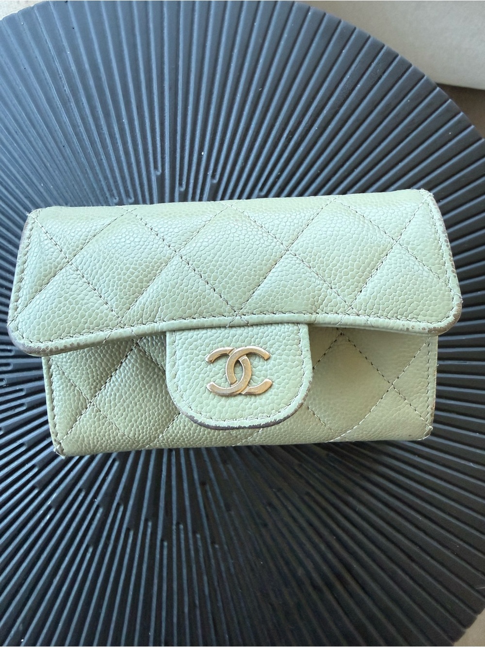 CHANEL Mint Green Small Wallet-on-Chain
